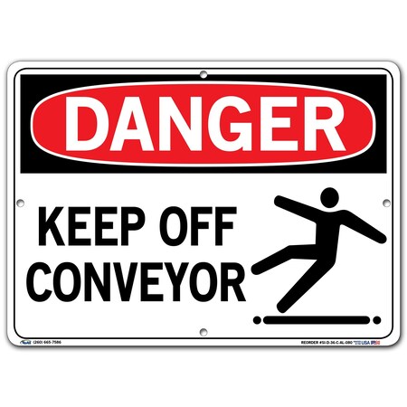 Vestil Aluminum Sign, 10-1/2" Height, 14-1/2" Width, Aluminum, Rectangle, English SI-D-36-C-AL-080
